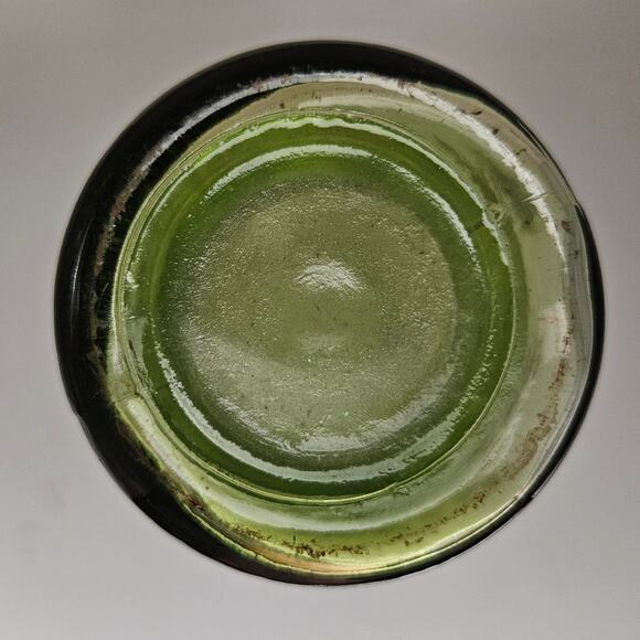 Vintage Green Glass Vase 8" Tall Hand Blown Mid Century Modern Art Glass Decor - Picture 3 of 3